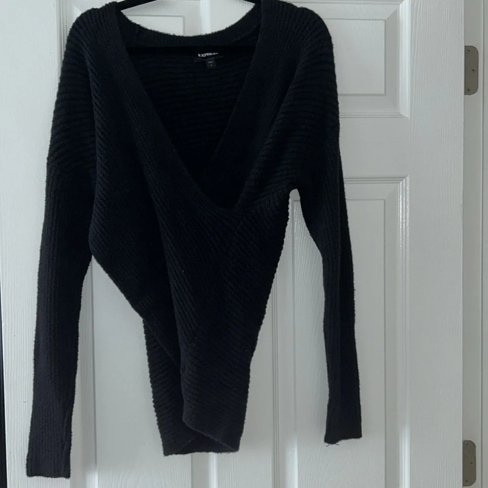 Express Ribbed Wrap Front Tunic Sweater - Picture 4 of 4
